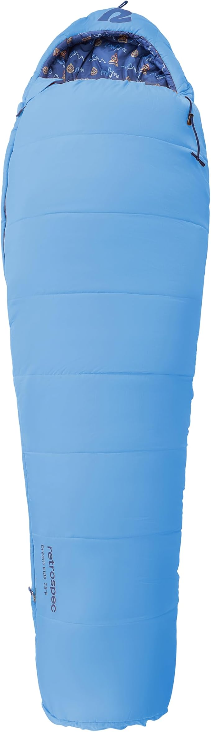 Retrospec Dream 25 Kids Mummy Sleeping Bag for Camping - Insulated, Water-Resistant, Lightweight