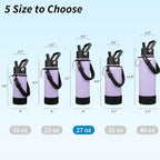 BJPKPK 27oz Insulated Water Bottles with 3 Lids, Paracord Handle & Non-slip Boot, Stainless Steel Metal Water Bottle with Straw, BPA Free Thermo, Tumblers,Lavender