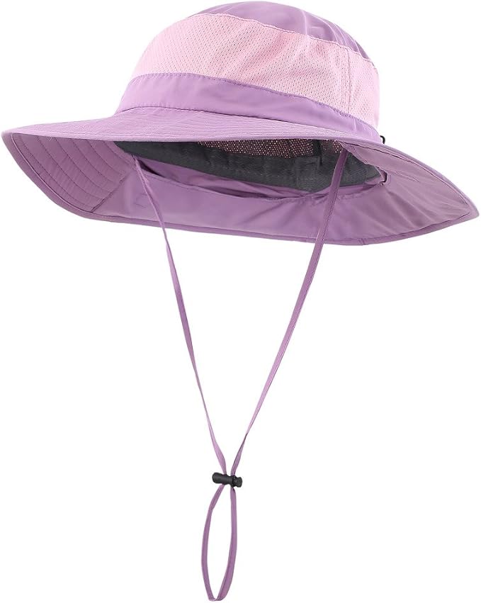 Home Prefer Outdoor UPF50+ Mesh Sun Hat Wide Brim Fishing Hat with Neck Flap Sun Hat for Men Women