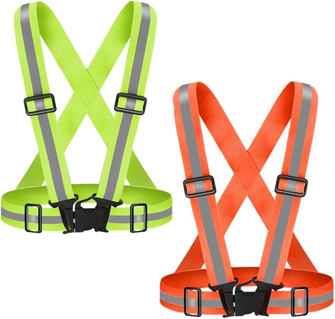 High Visibility Reflective Vest Safety Vest Running Reflective Gear Adjustable Reflective Vest for Walking,Jogging,Hiking,Night Cycling