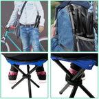 Folding Camping Stool Portable Outdoor Chair Use Height 14 inchs Fishing Chair Seat for Camping Fishing Hiking Gardening and Beach Maximum Weight Capacity 300 lbs (Blue)