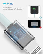 4 Pack [Apple MFi Certified] Apple Charging Cables 1ft, iPhone Chargers Lightning Cable 1 Foot, Fast iPhone Charging Cord for iPhone 14/14Pro/13/13Pro/12/11/11Pro/11Max/ X/XS/XR, ipad(Light Green)