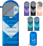 Sleeping Bag for Adults, Girls, Boys - 3 Season Warm & Cool Weather Lightweight Waterproof Camping Bag for Hiking, Outdoor Travel