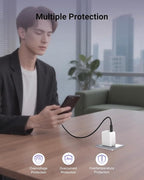 wegear USB C Fast Charging Charger, 30W Dual-Port GaN Nano Charger with Foldable Plug for iPhone 16/15 Series, iPad, Galaxy S24 Ultra and More Series, (White, 2 Pack)