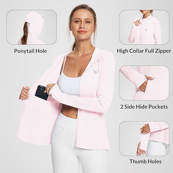baleaf Women's Sun Protection Jacket Hoodie Clothing Lightweight Long Sleeve Sun Cover Up Shirt