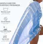Cotton Turkish Beach Towel with Towels Oversized 36"x72" Pool Absorbent Extra Large Quick Dry Sand Travel Towel (Azure Bliss, 4 Pack)