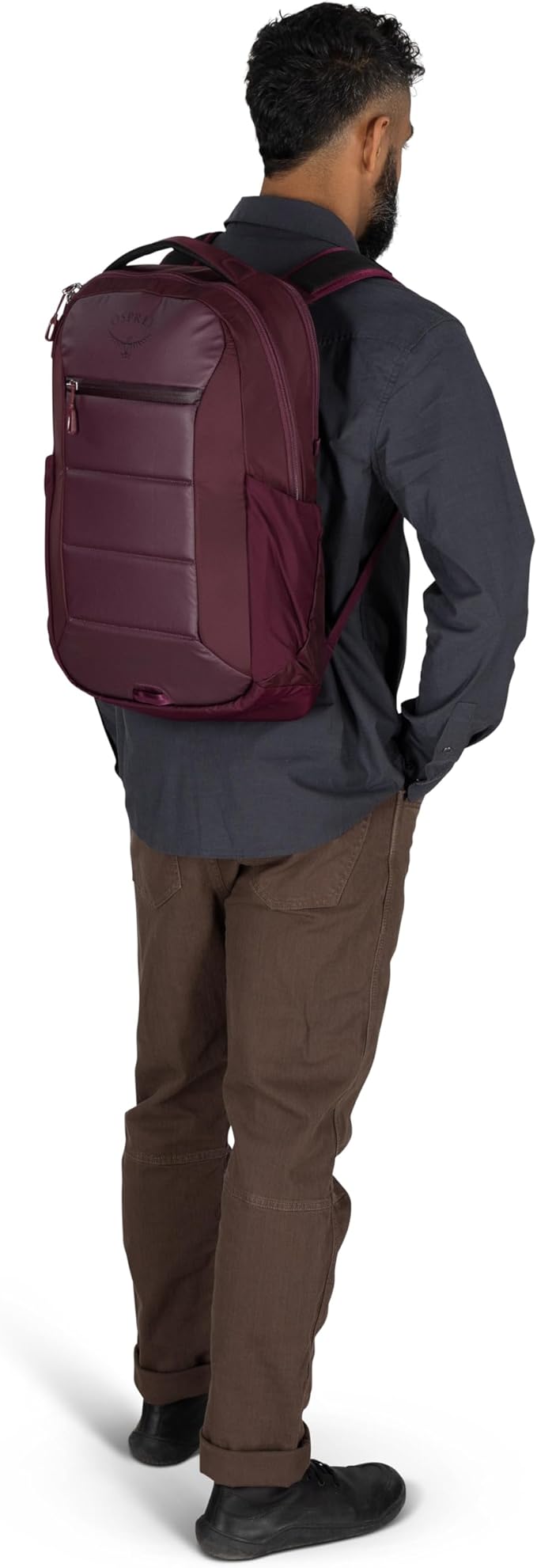 Osprey Ozone Laptop Backpack with Ventilated AirScape™ Backpanel - Lightweight Travel Backpack with 16” Laptop Sleeve - Carry-On Compatible Travel Bag for Men and Women, Moody Burgundy