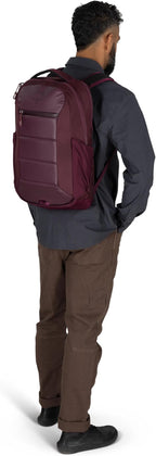 Osprey Ozone Laptop Backpack with Ventilated AirScape™ Backpanel - Lightweight Travel Backpack with 16” Laptop Sleeve - Carry-On Compatible Travel Bag for Men and Women, Moody Burgundy