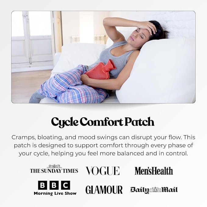 The Patch Collection® – Period Pain Relief Patch | Menthol, Turmeric, Valerian Root, Green Tea, Pomegranate Oil (Pack of 12)