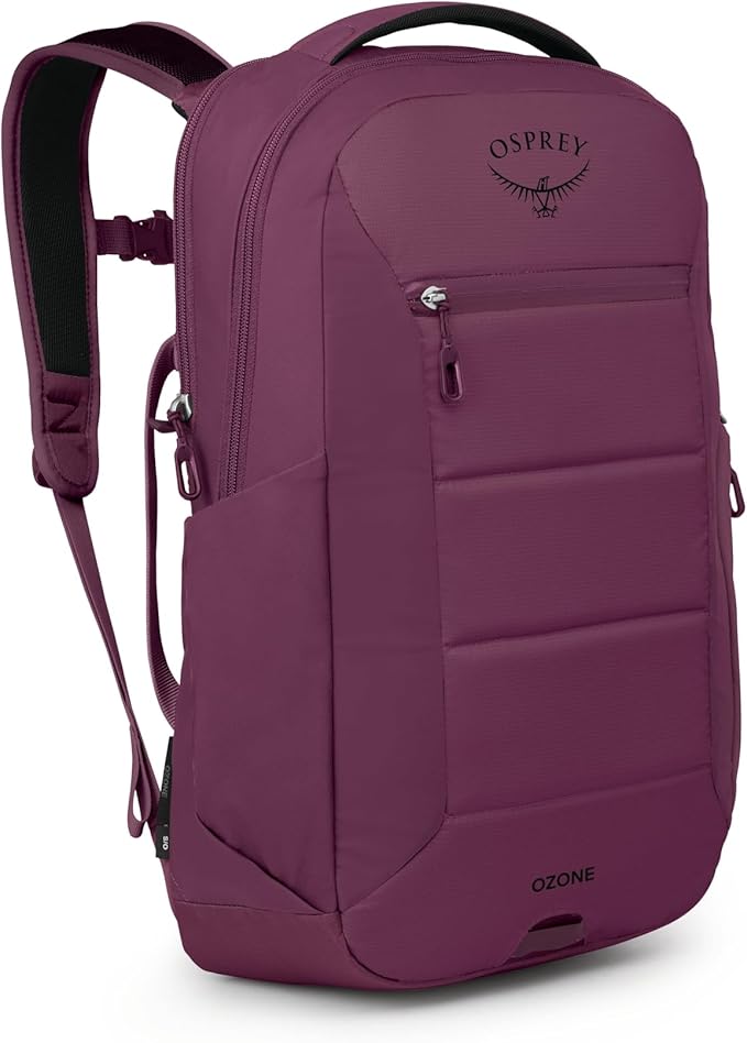 Osprey Ozone Laptop Backpack with Ventilated AirScape™ Backpanel - Lightweight Travel Backpack with 16” Laptop Sleeve - Carry-On Compatible Travel Bag for Men and Women, Moody Burgundy