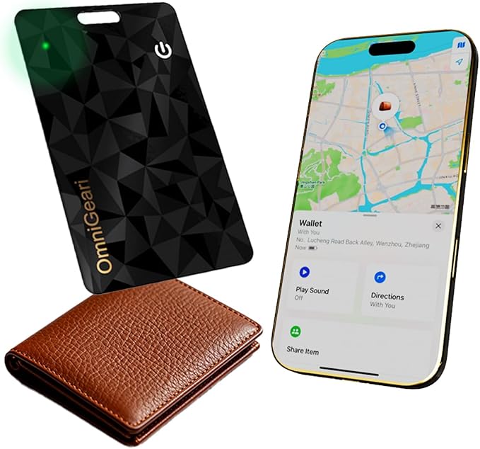 2025 New Wallet Tracker Card for Apple Find My (iOS Only) [Apple MFi Certified] 0.07 inch Super Slim 1 Year Battery Bluetooth Smart Finder GPS Item Locator for iPhone iPad
