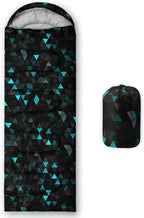 Sleeping Bags for Adults and Kids，3D Printing Camping Sleeping Bag for Girls Boys Lightweight Waterproof Cold/Warm 3-Season，Outdoor Travel with Compression Bags