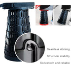 Upgraded Camp Chair,Portable Folding Stool,Folding Camp Chair,Collapsible Stool,Retractable Seat or Foot Rest,Foldable Camping Stool for Outdoor Fishing Hiking Gardening Travel BBQ -Max 400lbs (Black)