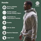 Full Zip Hoodie – Inflatable Built-in Travel Pillow – Comfortable Rest On-The-Go – Perfect for Airplane and Trips