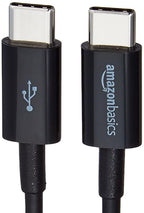 Amazon Basics USB-C to USB-C 2.0 Fast Charging Cable, 480Mbps Speed, USB-IF Certified, for Apple iPhone 16/15, iPad, Samsung Galaxy, Tablets, Laptops, 3 Foot, Black (Pack of 2)