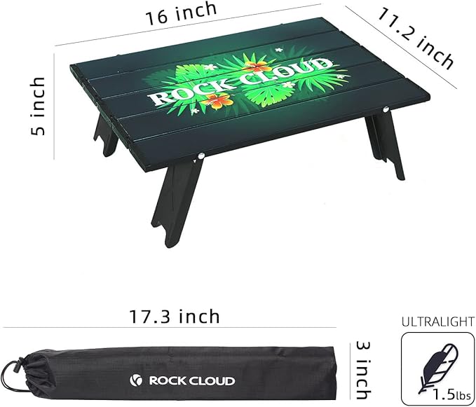 ROCK CLOUD Portable Beach Table Aluminum Ultralight Folding Camping Table, Limited Edition Tabletop