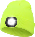 MELASA Unisex Hat with Light, USB Rechargeable Hands Free Headlamp LED Beanie, Winter Gifts for Men Dad Father Husband Him