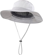 Home Prefer Outdoor UPF50+ Mesh Sun Hat Wide Brim Fishing Hat with Neck Flap Sun Hat for Men Women