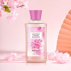 Bath and Body Gift Set for Women and Girls, 3PC Travel Size Self Care Spa Kit with Shower Gel, Body Lotion & Body Mist, Japanese Cherry Blossom Floral Scent, Gift for Teens Mom Bride Friends