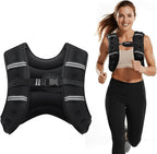 Weighted Vest, 8lb/12lb/16lb/20lb/25lb/30lb Weight Vest with Two Adjustment Straps for Men Women, Weight Vests with Reflective Stripe for Strength Training, Running, Jogging, Walking