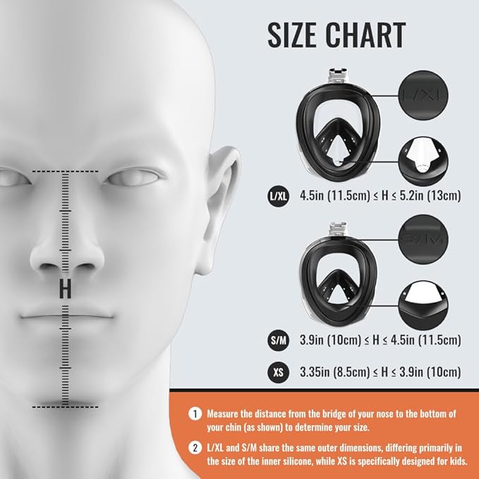 G2RISE Full Face Snorkel Mask Adults Snorkeling Set Gear for Kids with Detachable Camera Mount, Safe Breathing, Anti Fog Anti Leak