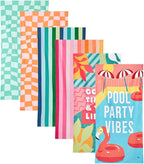 Dock & Bay Beach Towel - Quick Dry, Sand Free - Compact, Lightweight - 100% Recycled - Includes Bag - Pool Party Prepped - Set of 6 - Large (160x90cm, 63x35)