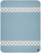 Thick Alpaca Wool Blanket Heavyweight Camping Outdoors Indoors Soft Peru Twin Size Ethnic Design (Soft Blue/Ivory, Twin Size)