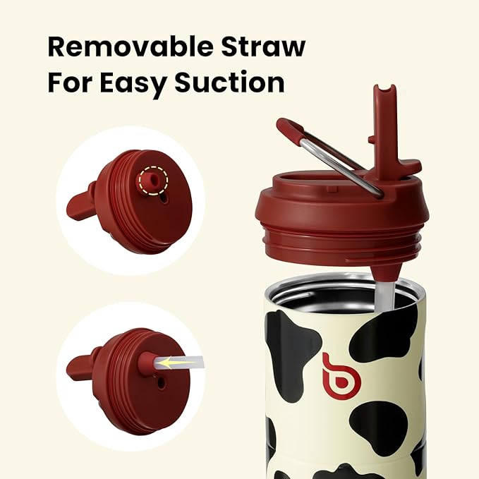 BOTTLE BOTTLE Insulated Water Bottle 24oz with Straw Lid and Handle for Sports Travel Gym Stainless Steel Water Bottles Double-Wall Vacuum Metal Leak Proof BPA-Free