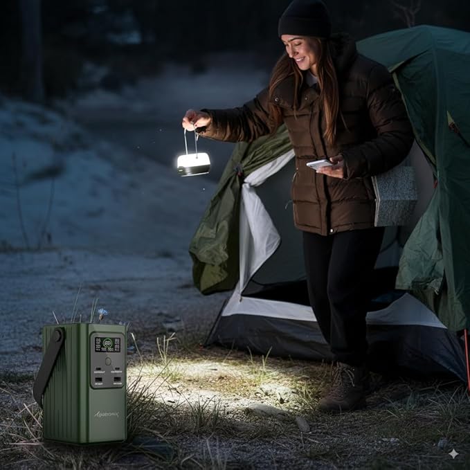 Alpatronix Camping Portable Power Station 198.4Wh (62000mAh), 100W Fast Charging Power Bank with Detachable LED Lights, Outdoor Generator with LifePO4 Battery for Home Backup, Travel & Emergencies.