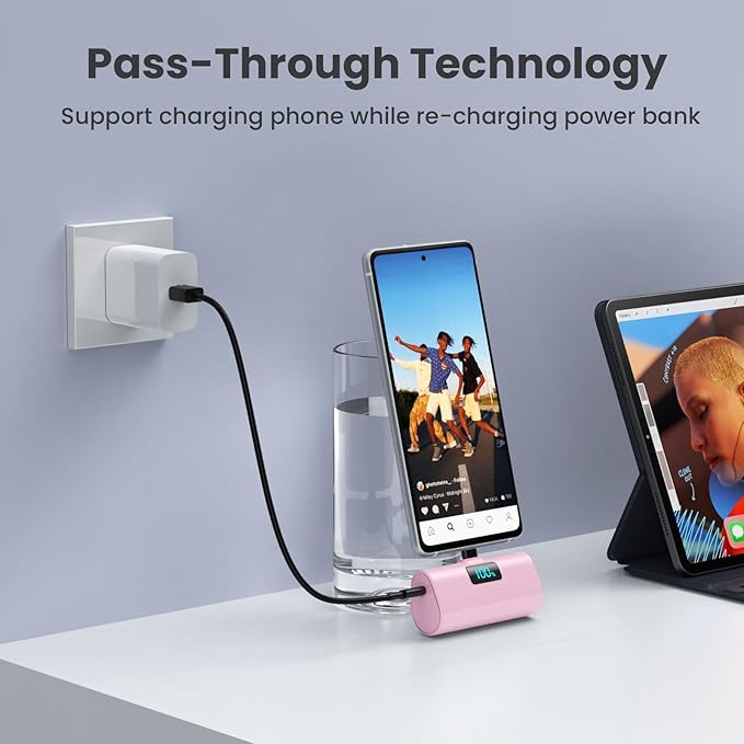 Mini Portable Charger for iPhone 17/16,Upgraded 5500mAh PD USB C Power Bank,Travel Essentials Pocket Phone Charger Battery Pack for iPhone 17/17 Pro Max/16/16 Pro/15 Series,Samsung Galaxy Android etc
