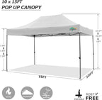 COBIZI 10x15 Pop up Canopy Tent 10x15 Canopy with 4 Sidewalls Waterproof Heavy Duty Commercial Canopy Tent for Parties Outdoor Tent Garden Gazebo Tent, Carry Bag(10x15ft, White)