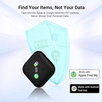 Dual-System Compatible Bluetooth Tracker for iOS or Android Key Finder, Item Locator, Smart Luggage Tracker, Pet Tracker Works with Apple Find My or Google Find Hub IP67 Waterproof Rating