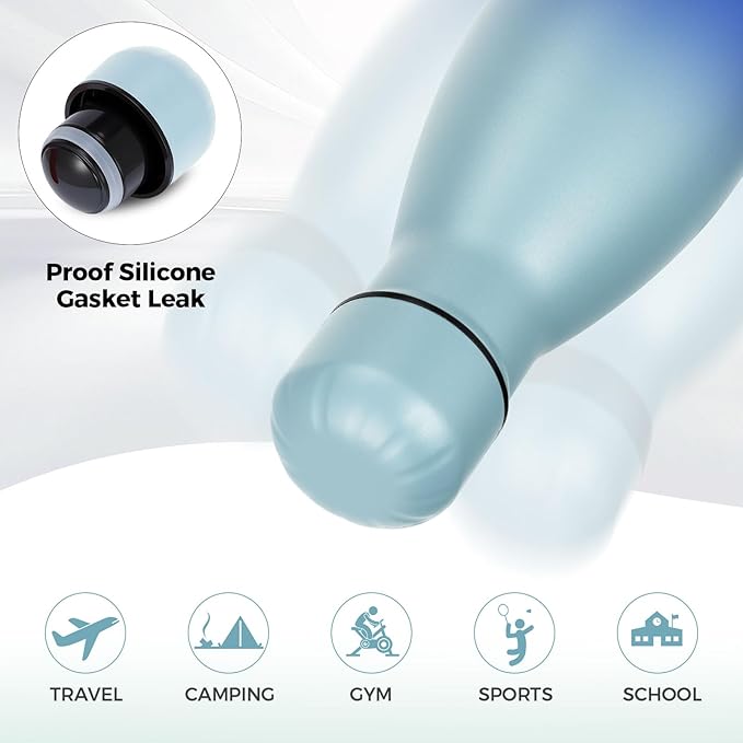 Volhoply 25oz Insulated Water Bottles Bulk 1/2/4 Pack, Metal Sports Water Bottles, Keeps Cold & Hot, BPA Free Leakproof Bottle (Mix,4 Pack)