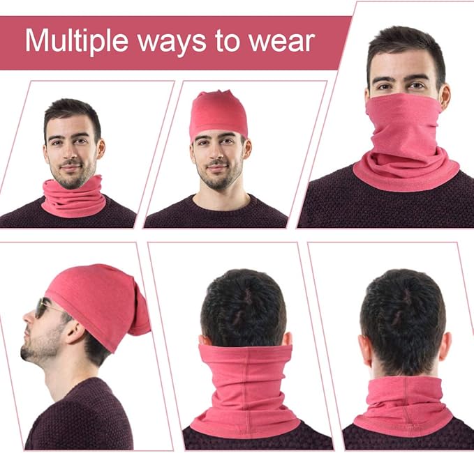 KGC 2 Pack Winter Neck Warmer Gaiter Fleece Windproof Face Mask Cover Cold Weather Scarf for Men & Women