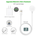 Fast Charger for Apple Watch,2 Pack USBC & A PD Wall Charger Adapter with 10FT Long USBA Magnetic Apple Watch Fast Charging Cable Portable Compatible with iWatch Series 10/9/8/7/SE/SE2/5/4/3/2/1/Ultra