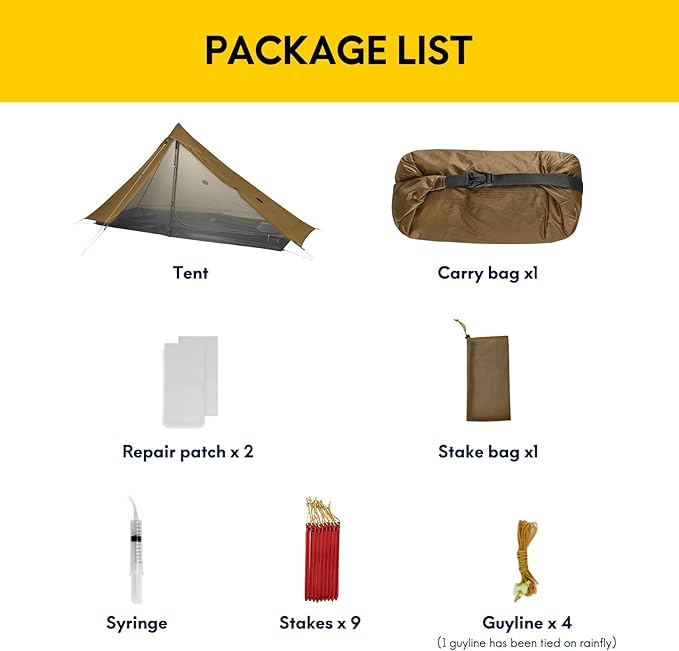 LANSHAN Ultralight Tent 3-Season Backpacking Tent for 1-Person or 2-Person Camping, Trekking, Kayaking, Climbing, Hiking