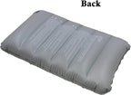 2 Pack Gray Ultralight Inflatable Camping Pillow Small Squared Flocked Fabric Air Pillow for Hiking, Camping, Traveling, Napping, Desk Rest, Neck & Lumbar Support