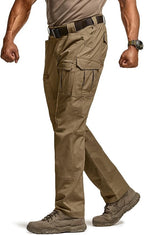 CQR Men's Flex Ripstop Tactical Pants, Water Resistant Stretch Cargo Pants, Lightweight EDC Hiking Work Pants