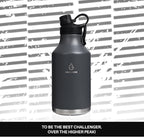 Vacuum Insulated Jug with Straw Lid Dustproof, Half Gallon Insulated Beer Growler, 3 Lids Wide Mouth Thermos Mug, Leakproof BPA Free and Dishwasher Safe - 64 Oz Grey