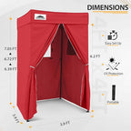 EAGLE PEAK Flex Compact 4x4 Pop-up Canopy Changing Room, Portable Privacy Dressing Room for Indoor Fashion Photoshoots, Camping, or Pool, Red