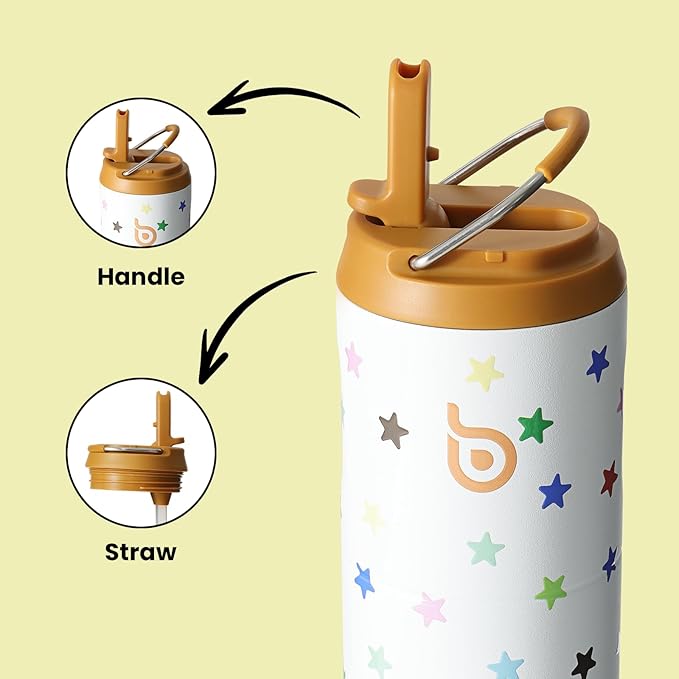 BOTTLE BOTTLE Insulated Water Bottle 24oz with Straw Lid and Handle for Sports Travel Gym Stainless Steel Water Bottles Double-Wall Vacuum Metal Leak Proof BPA-Free