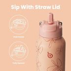BOTTLE BOTTLE 32oz Insulated Water Bottle Stainless Steel Sport Water Bottle with Straw Dual-use Lid Design for Gym with Pill Box
