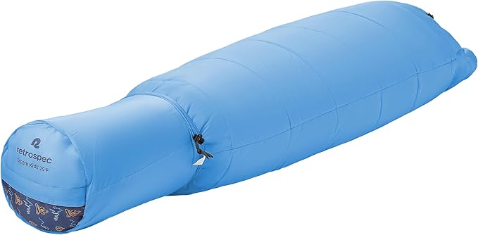 Retrospec Dream 25 Kids Mummy Sleeping Bag for Camping - Insulated, Water-Resistant, Lightweight