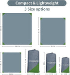 Pocket Beach Blanket Large Foldable Picnic Mat Portable Lightweight Camping Tarp Tent Blankets Washable Rug Quick Dry Compact Beach Mats Hiking Outdoor Essentials (Gray/Green118*110" / 9.19ft×9.84ft)