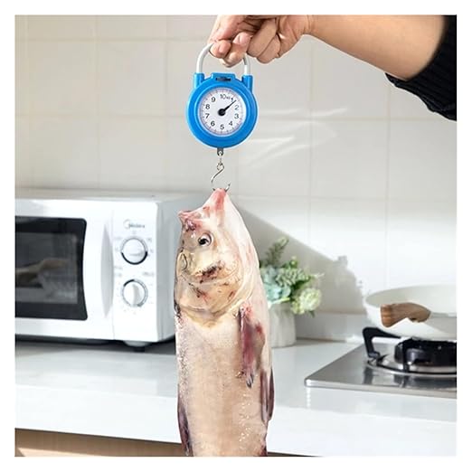 Luggage Weight Scale, 10kg Portable Mechanical Hanging/Fish/Luggage/Kitchen with Hanging Hook Household Multipurpose Scale,for Travel(Blue)