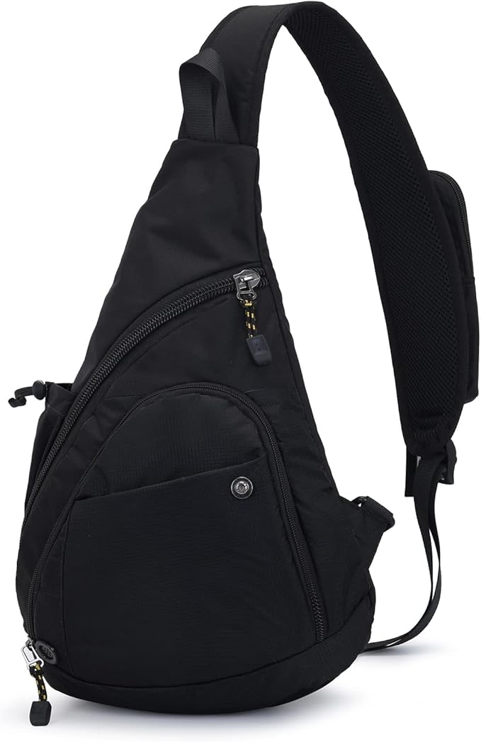 Peicees Sling Bag for Men Women Shoulder Bag Backpack Strap Pockets Chest Bag for Running Hiking Camping Exercise Outdoor