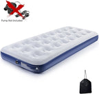 Camping Air Mattress Inflatable Air Bed Flocked Surface Travel Bed Sleeping Pad Air Bed for Outdoor Camping Tent Guest Travelling