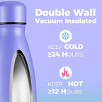 Volhoply 25oz Insulated Water Bottles Bulk 1/2/4 Pack, Metal Sports Water Bottles, Keeps Cold & Hot, BPA Free Leakproof Bottle (Purple Blue,4 Pack)