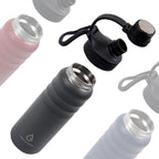 Stainless Steel Sports Water Bottle with Straw Lid Dustproof, 3 Lids, 24/32/40/64 oz BPA Free Vacumm Insulated Water bottle, Leakproof and Sweat Free, Perfect for The Go - 24 Oz Grey