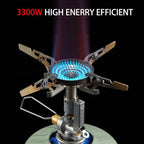 CAMPINGMOON Canister Top Stove Portable Compact Foldable w/Micro Regulator w/4Flex w/igniter XD-2F (Silver)